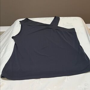 Chic Dark Gray One-Shoulder Women's Tank Top